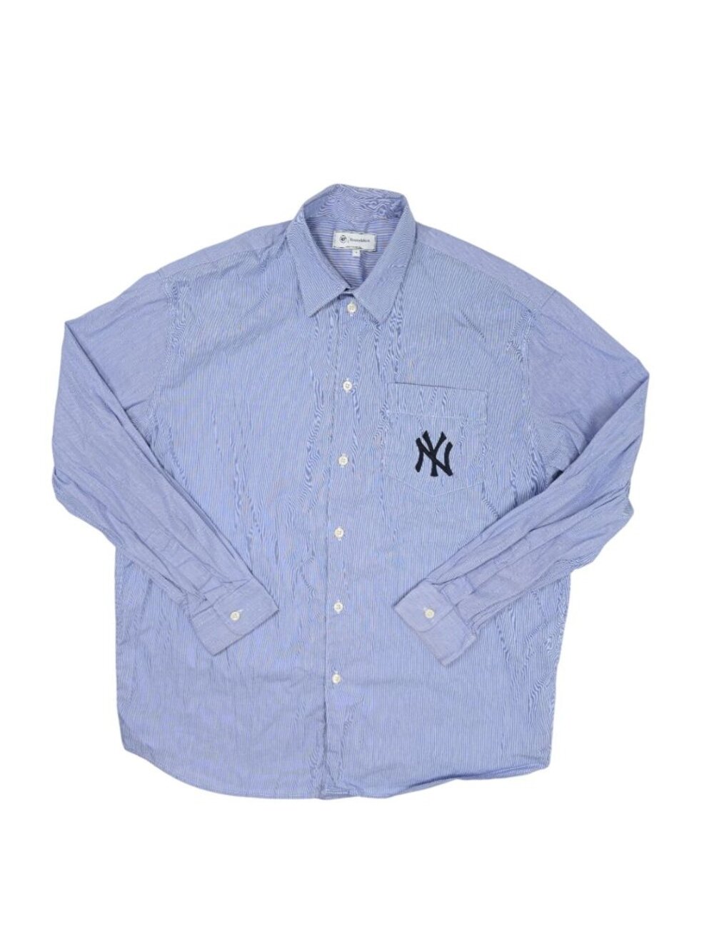Sporty & Rich x 47 Brand Heritage Yankees Serif Oversized Shirt Blue Stripe/Navy